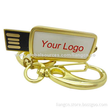 Custom push-pull metal USB flash drive